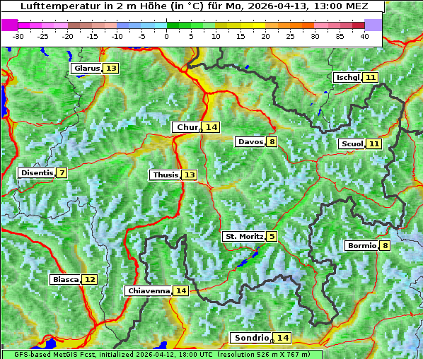 Temperatur, 13. 4. 2026