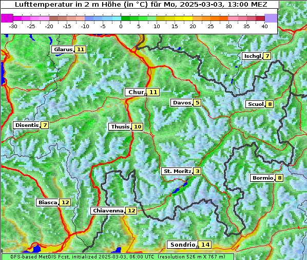 Temperatur, 3. 3. 2025