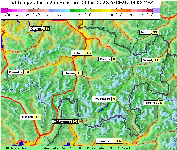 Temperatur, 21. 10. 2025