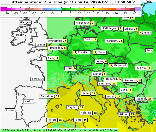 Temperatur, 31. 12. 2024