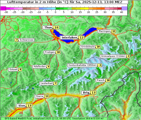 Temperatur, 13. 12. 2025
