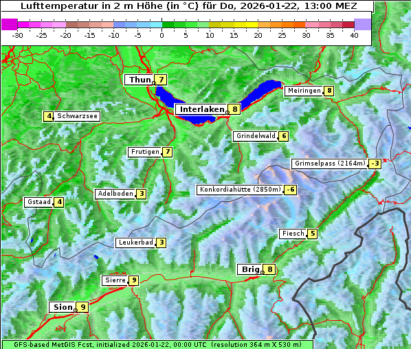 Temperatur, 22. 1. 2026