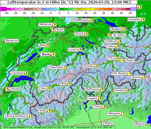Temperatur, 29. 1. 2026
