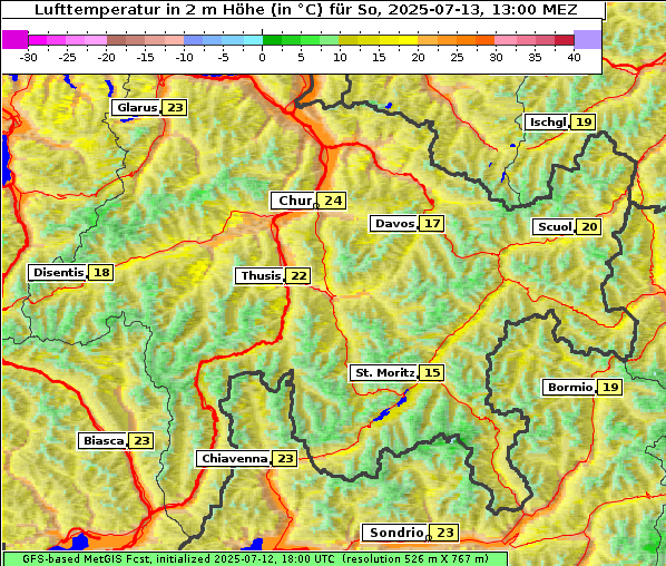 Temperatur, 13. 7. 2025