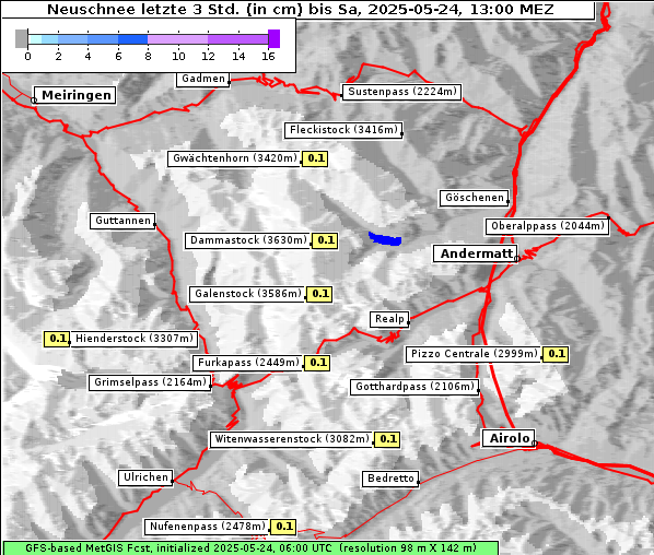 Neuschnee, 24. 5. 2025