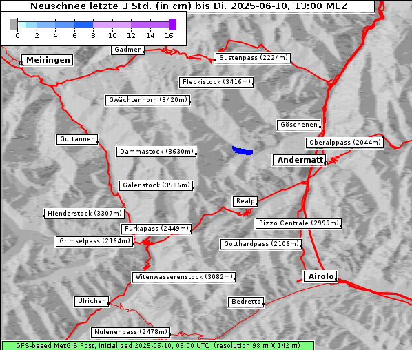 Neuschnee, 10. 6. 2025