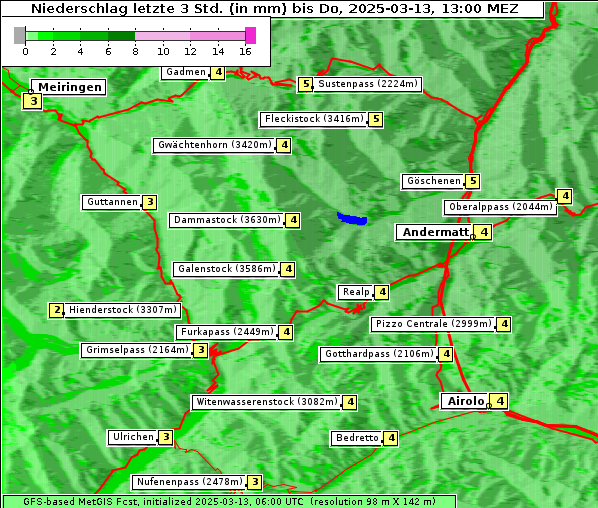 Niederschlag, 13. 3. 2025