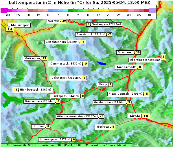 Temperatur, 24. 5. 2025