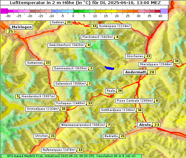 Temperatur, 10. 6. 2025
