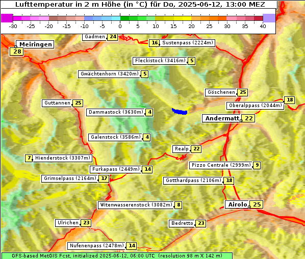 Temperatur, 12. 6. 2025