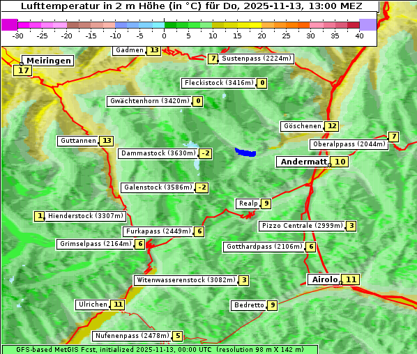 Temperatur, 13. 11. 2025
