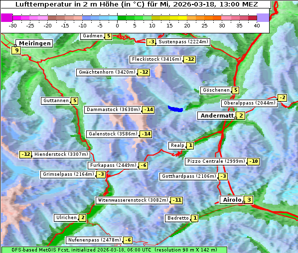 Temperatur, 18. 3. 2026