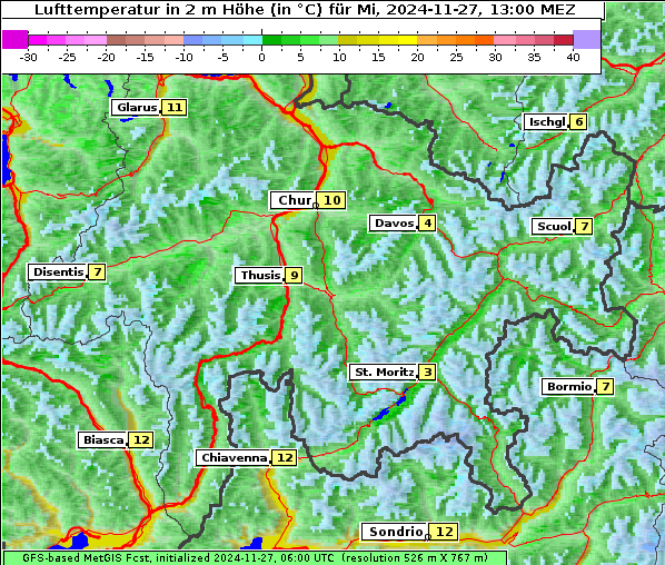 Temperatur, 27. 11. 2024