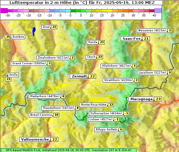 Temperatur, 19. 9. 2025