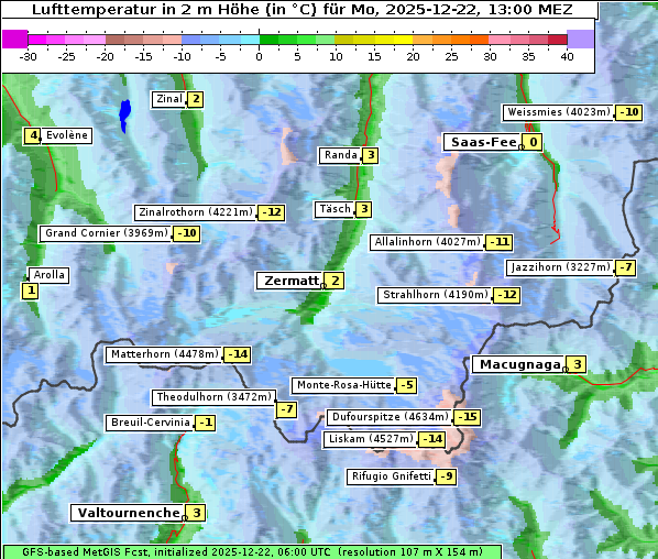 Temperatur, 22. 12. 2025