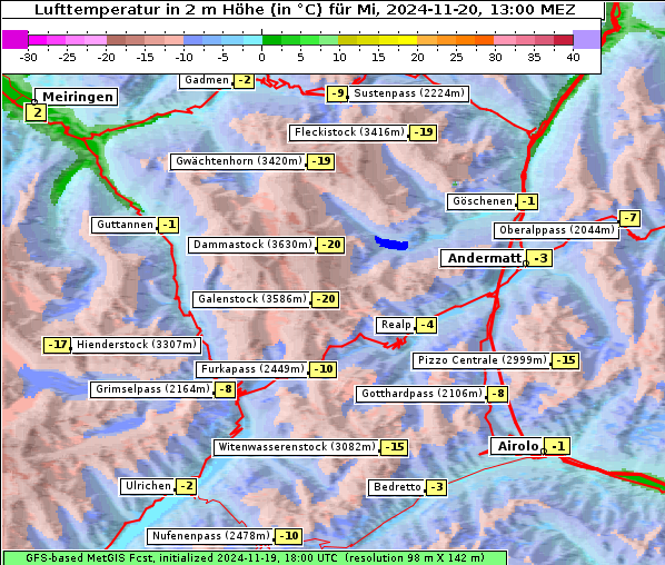 Temperatur, 20. 11. 2024