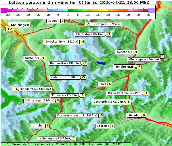 Temperatur, 12. 4. 2026