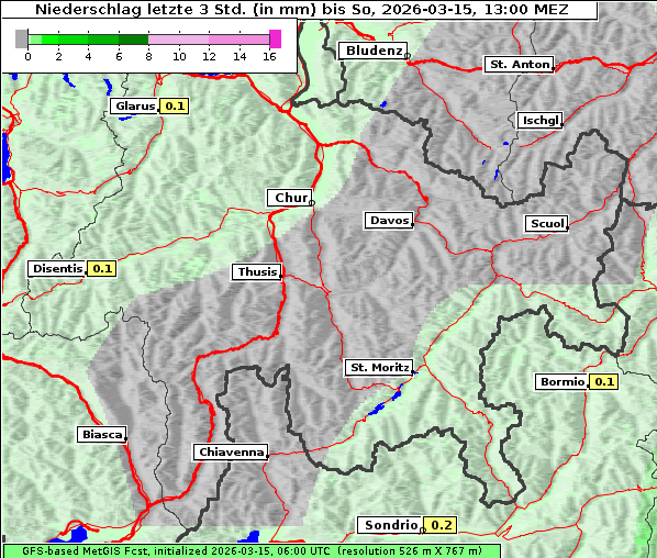 Niederschlag, 15. 3. 2026