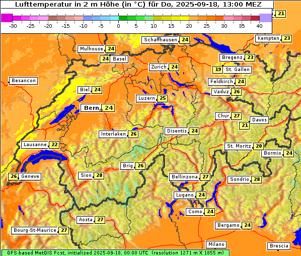 Temperatur, 18. 9. 2025
