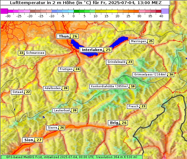 Temperatur, 4. 7. 2025