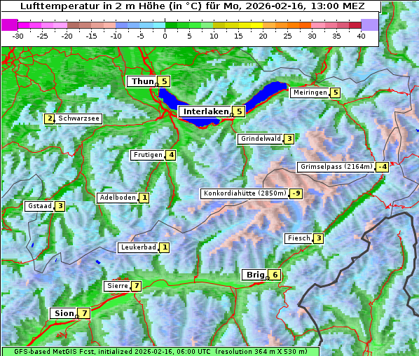 Temperatur, 16. 2. 2026