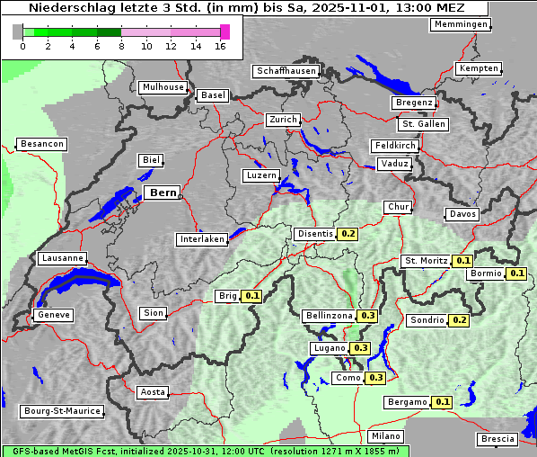 Niederschlag, 1. 11. 2025