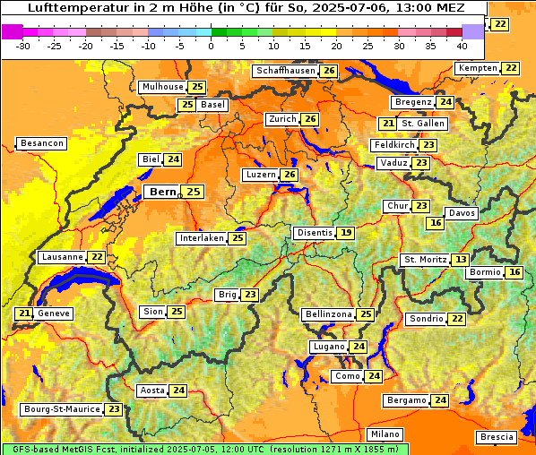 Temperatur, 6. 7. 2025