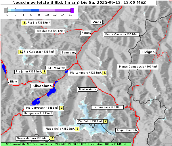 Neuschnee, 13. 9. 2025