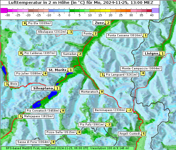 Temperatur, 25. 11. 2024