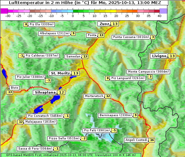 Temperatur, 13. 10. 2025