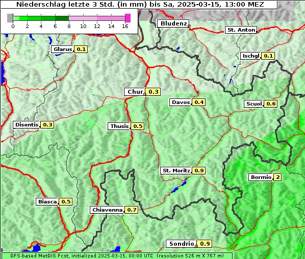 Niederschlag, 15. 3. 2025