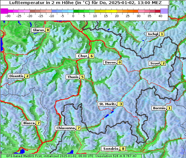 Temperatur, 2. 1. 2025