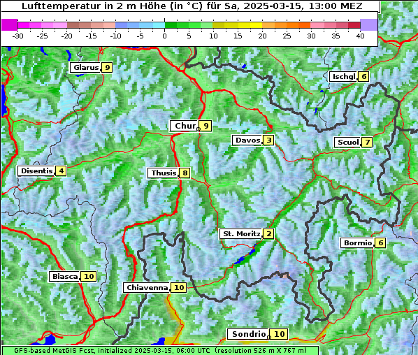 Temperatur, 15. 3. 2025