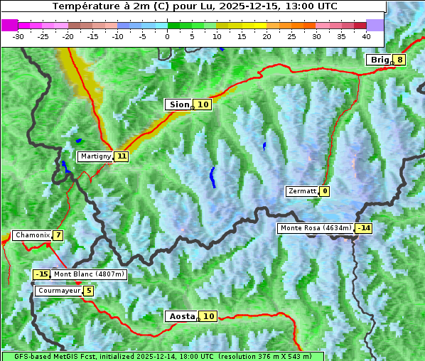 Temperatur, 15. 12. 2025