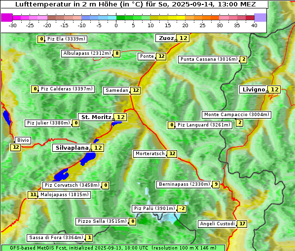 Temperatur, 14. 9. 2025