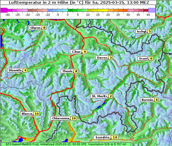 Temperatur, 15. 3. 2025