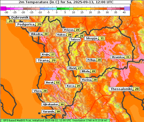 Temperatur, 13. 9. 2025