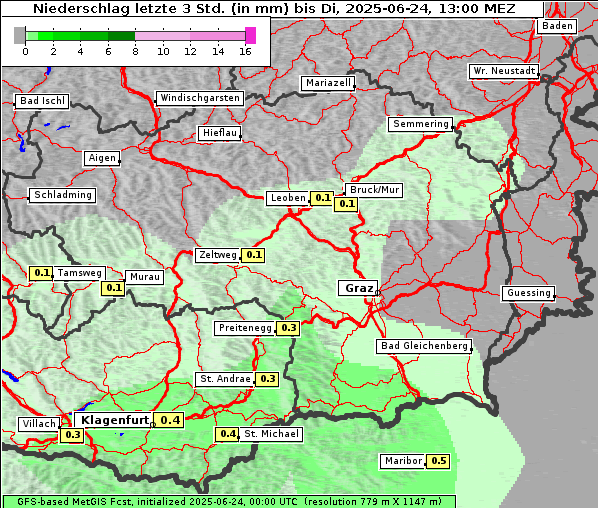 Niederschlag, 24. 6. 2025
