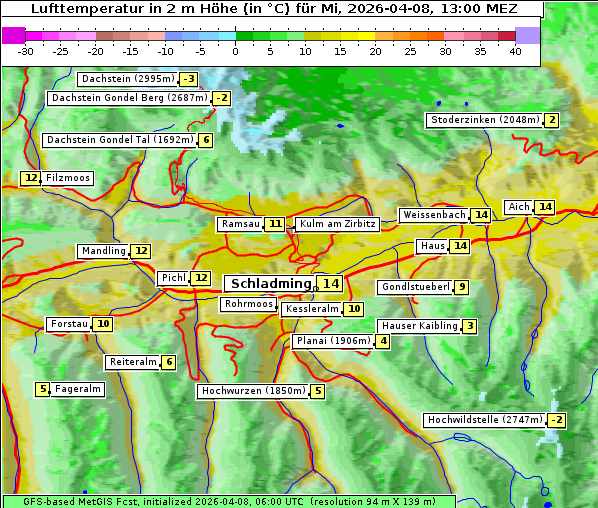 Temperatur, 8. 4. 2026