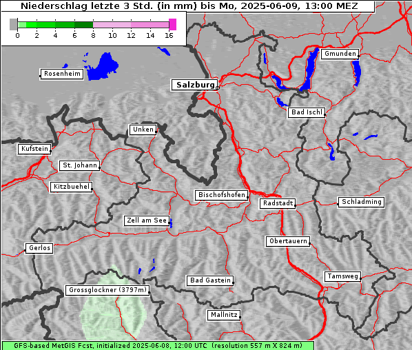 Niederschlag, 9. 6. 2025