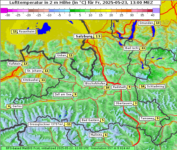 Temperatur, 23. 5. 2025