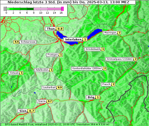 Niederschlag, 13. 3. 2025