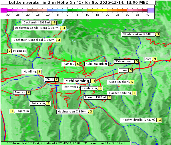 Temperatur, 14. 12. 2025