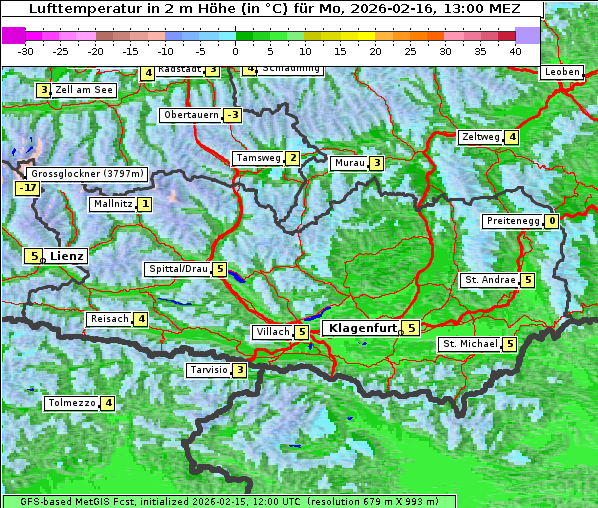 Temperatur, 16. 2. 2026
