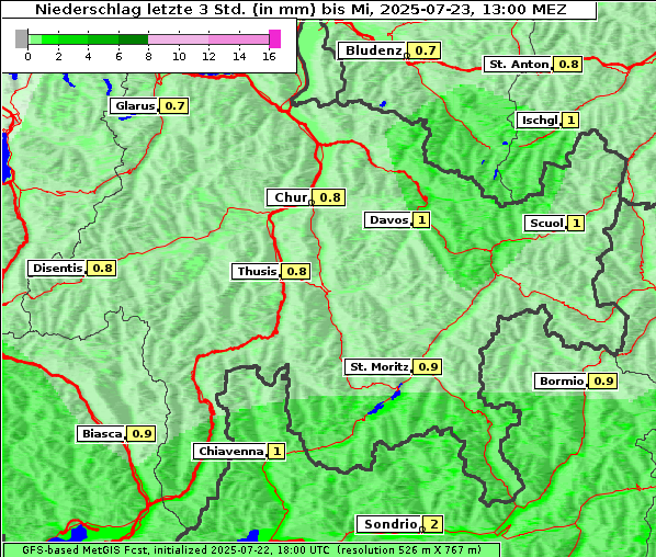 Niederschlag, 23. 7. 2025