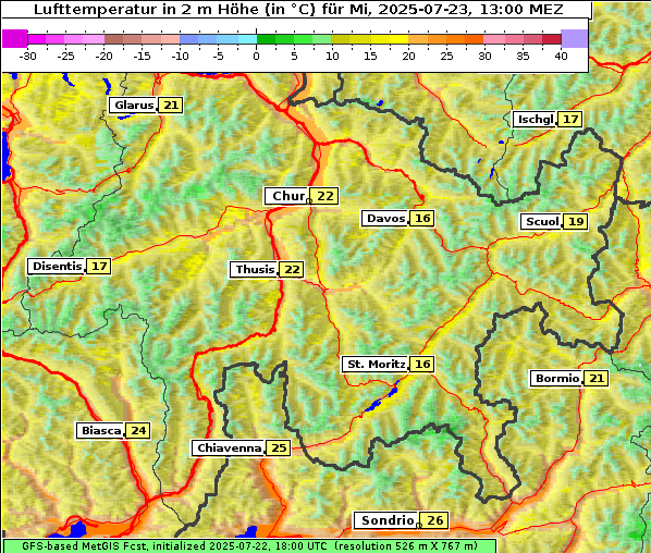 Temperatur, 23. 7. 2025