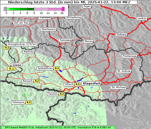 Niederschlag, 22. 1. 2025