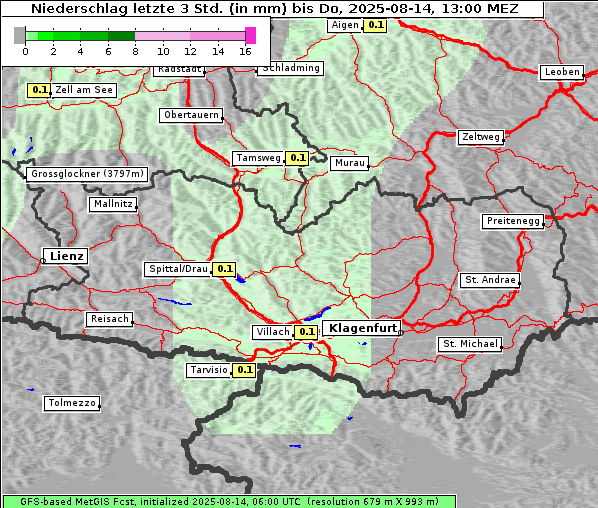 Niederschlag, 14. 8. 2025