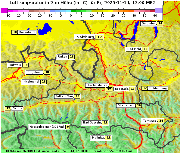 Temperatur, 14. 11. 2025