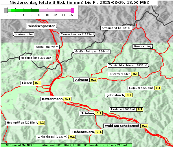 Niederschlag, 29. 8. 2025